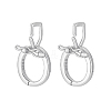 2Pcs Rhodium Plated 925 Sterling Silver Twister Clasps STER-PH0004-51P-6