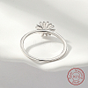 Anti-Tarnish Rhodium Plated 925 Sterling Silver Daisy Flower Finger Ring for Women KN3229-1-3