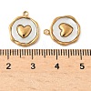 304 Stainless Steel Pave Natural Shell Pendants X-STAS-F319-02B-G02-3