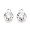 Brass Pave Cubic Zirconia Pendants KK-T071-41P-1