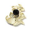 Black Cat & Flower Enamel Pins JEWB-Z048-09G-04-2