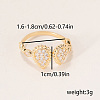 Brass Micro Pave Cubic Zirconia Cuff Open Rings for Women BQ0682-1-2