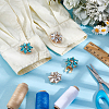 4Pcs 2 Colors Alloy Rhinestone Cufflinks HJEW-NB00210-4