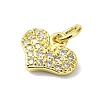Heart Theme Brass Micro Pave Cubic Zirconia Charms KK-H475-56G-06-2