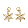 Brass Micro Pave Cubic Zirconia Charms CU-CBAF0F8-17A-G-1