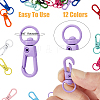 HOBBIESAY 36Pcs 12 Colors Baking Paint Alloy Swivel Clasps FIND-HY0002-40-3