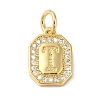 Real 18K Gold Plated Brass Micro Pave Clear Cubic Zirconia Pendants KK-L216-002G-T-1