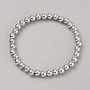 CCB Plastic Round Beaded Strech Bracelet BJEW-WH0023-03C-P-1