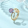 Natural Amethyst Cuff Open Rings RJEW-JR01071-02-1