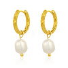 Fashionable Stainless Steel Imitation Pearl Hoop Earrings for Women's Party Outfits RP6732-6