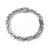 Non-Tarnish 304 Stainless Steel Oval & Rectangle Link Chain Bracelet for Men Women BJEW-G669-24P-1