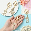 Golden Alloy Rhinestone Keychain KEYC-YW00105-01-6