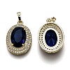 Golden Plated Brass Micro Pave Clear Cubic Zirconia Pendants ZIRC-F123-02K-3
