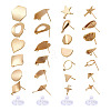 Kissitty 26Pcs Heart & Geometry Brass Stud Earring Findings KK-KS0001-20-9