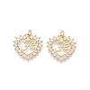 Valentine's Day Brass Micro Pave Clear Cubic Zirconia Pendants KK-N287-37G-1
