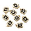 Brass Micro Pave Clear Cubic Zirconia Pendants ZIRC-A020-07G-2