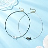 2Pcs 2 Colors Handmade Foil Lampwork Fish & Natural Rainbow Moonstone & Obsidian Faceted Round Beaded Necklaces for Women NJEW-JN05535-2