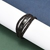 Ion Plating(IP) Braided Leather Cord Multi-strand Bracelets for Men BJEW-Z081-12EB-3