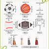 DIY Sports Ball Acrylic Pendant Keychain Making Kits DIY-SP0001-43-2