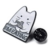 Cartoon Cat with Word I'm Eating Enamel Pin JEWB-E025-03EB-01-3