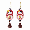 CRAFTDADY Seed Beads Dangle Earrings EJEW-CD0001-02-1