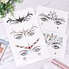 Olycraft 7 Sheets 7 Style Self Adhesive 3D Eyes Body Face Jewelry Acrylic Rhinestone & Imitation Pearl Stickers MRMJ-OC0003-11-5