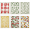 BENECREAT 6 Sheets 6 Styles Flower Pattern Paper Ceramic Decals AJEW-BC0007-17-1