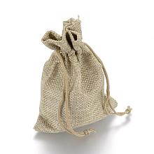 Burlap Packing Pouches Drawstring Bags ABAG-Q050-13x18-01