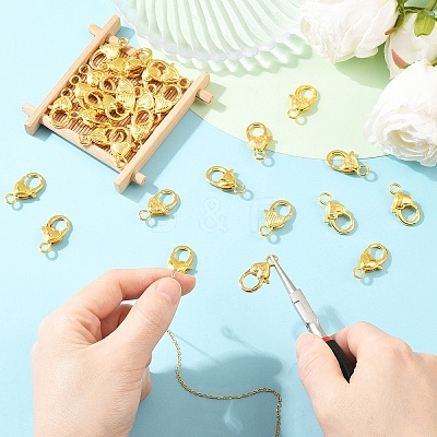 30Pcs 3 Styles Zinc Alloy Lobster Claw Clasps FIND-YW0017-94-1
