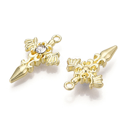 Alloy with Rhinestone Pendants PALLOY-N176-12KCG-NR-1