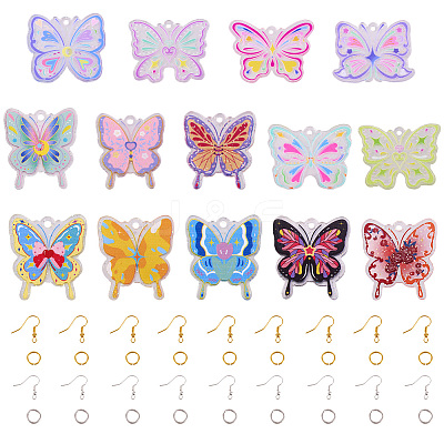 DIY Butterfly Dangle Earring Making Kit DIY-TA0006-34-1