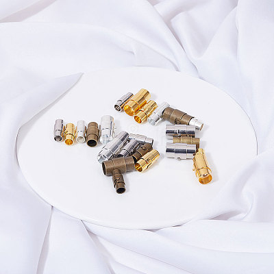 Brass Locking Tube Magnetic Clasps KK-SC0001-11-1
