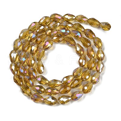 Transparent Electroplate Glass Beads Strands EGLA-N013-T6mm-B08-1