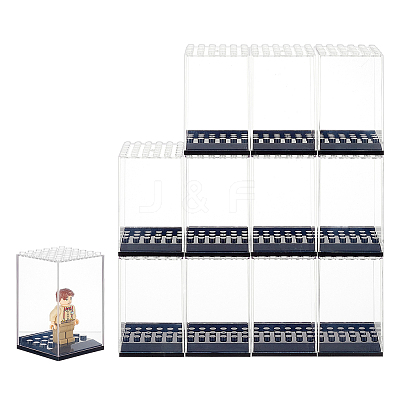 Transparent Plastic Minifigures Display Case ODIS-WH0043-25-1