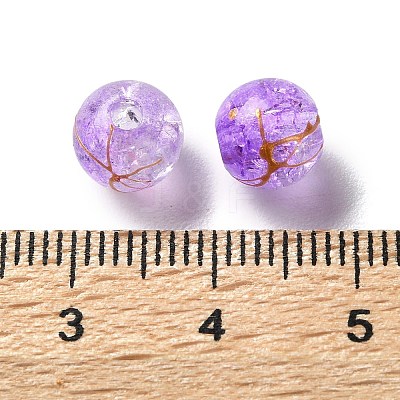 Transparent Crackle Acrylic Beads DACR-D300-01G-8mm-1