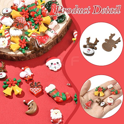 90Pcs 18 Styles Christmas Themed Opaque Resin Cabochons Sets CRES-YW0002-69-1