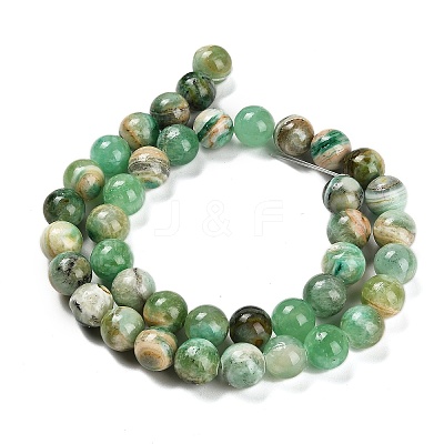 Natural Green Line Jasper  Beads Strands G-B128-A03-04-1