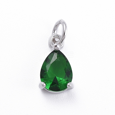 Brass Micro Pave Cubic Zirconia Pendants ZIRC-E164-64P-C-1