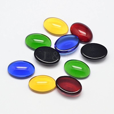 Oval Glass Cabochons GGLA-P014-M-1