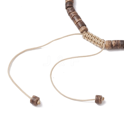 Summer Natural Shell and Coconut Heishi Beaded Necklaces NJEW-JN05177-1