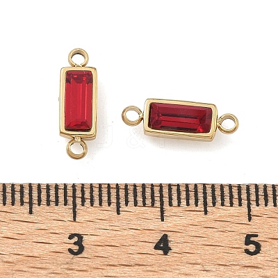 Birthstone 304 Stainless Steel Rhinestone Connector Charms STAS-L022-576G-07-1