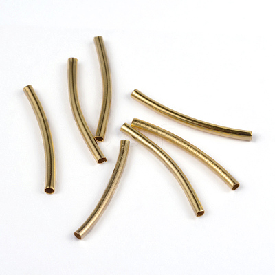 Brass Curved Tube Beads X-EC0582X25mm-NFG-1