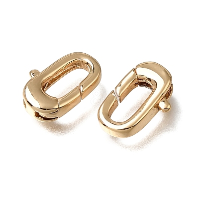 Brass Spring Gate Rings KK-CBA4292-10G-1