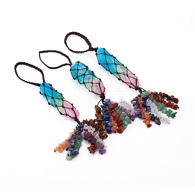 Electroplate Quartz Crystal Tassels Pendants G-I282-02-1