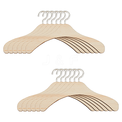 12Pcs Wood Doll Hangers DIY-FH0006-63B-1