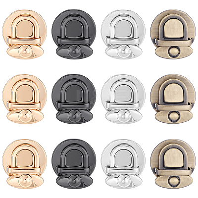12 Sets 4 Colors Alloy Bag Tuck Lock Clasps FIND-ME0003-05-1