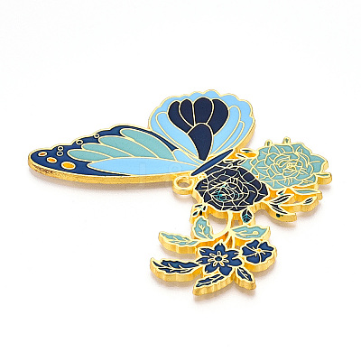 Rack Plating Alloy Enamel Big Pendants LS-ENAM-N056-399D-G-1