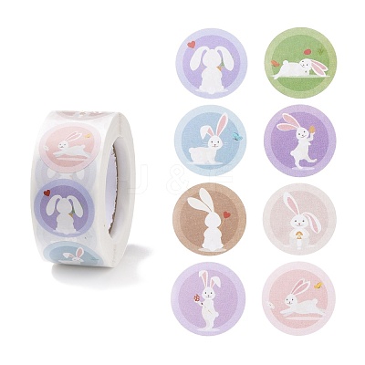 8 Patterns Easter Theme Self Adhesive Paper Sticker Rolls DIY-C060-03H-1