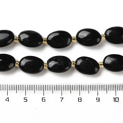 Natural Black Tourmaline Beads Strands G-H005-A17-02-1