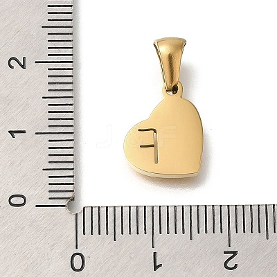 304 Stainless Steel Heart Pendants with Rhinestone STAS-Z103-01G-06-1